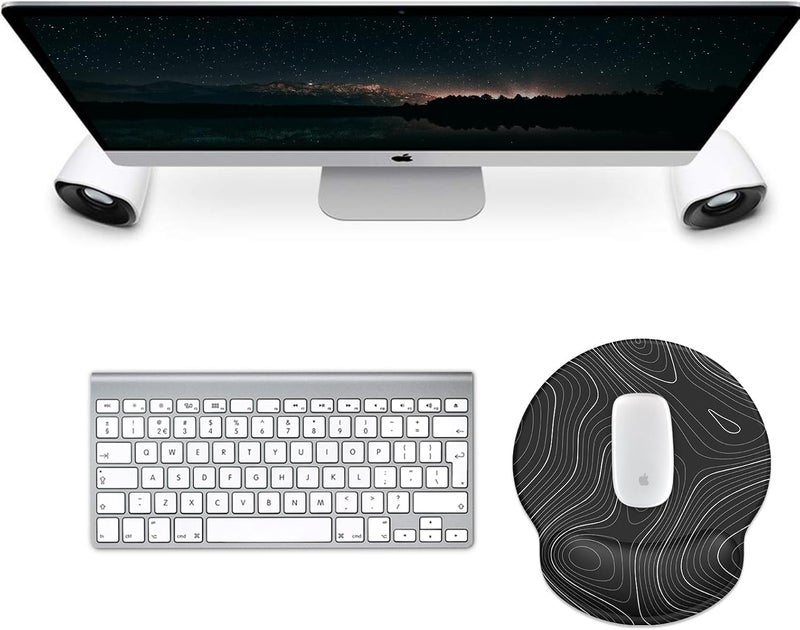 eulps Mouse Pad with Wrist Rest, Comfortable Computer Mousepad with Gel Wrist Support Smooth Surface and Non-Slip PU Base for Pain Relief, Laptop, Office & Home (Black Line) - Image 2